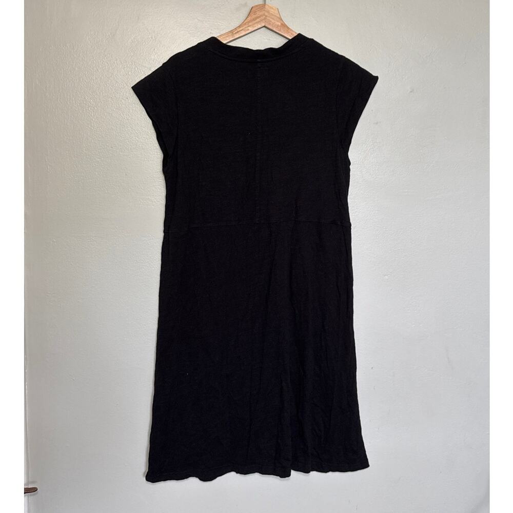 Women's Size L Pact Black T-Shirt V-Neck Dress Organic Cotton Pockets Natural - Picture 6 of 8